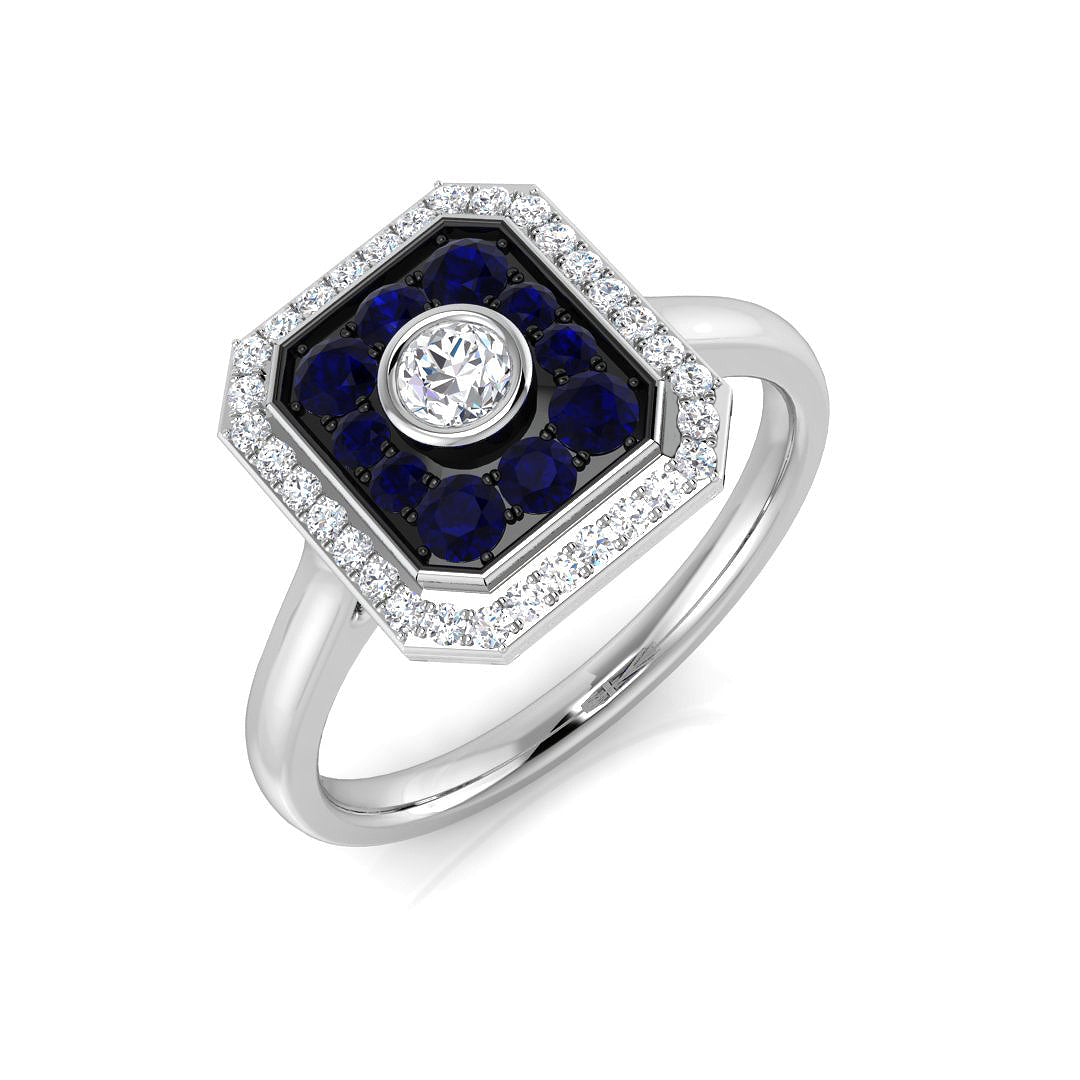 Platinum 0.55ct Blue Sapphire Ring