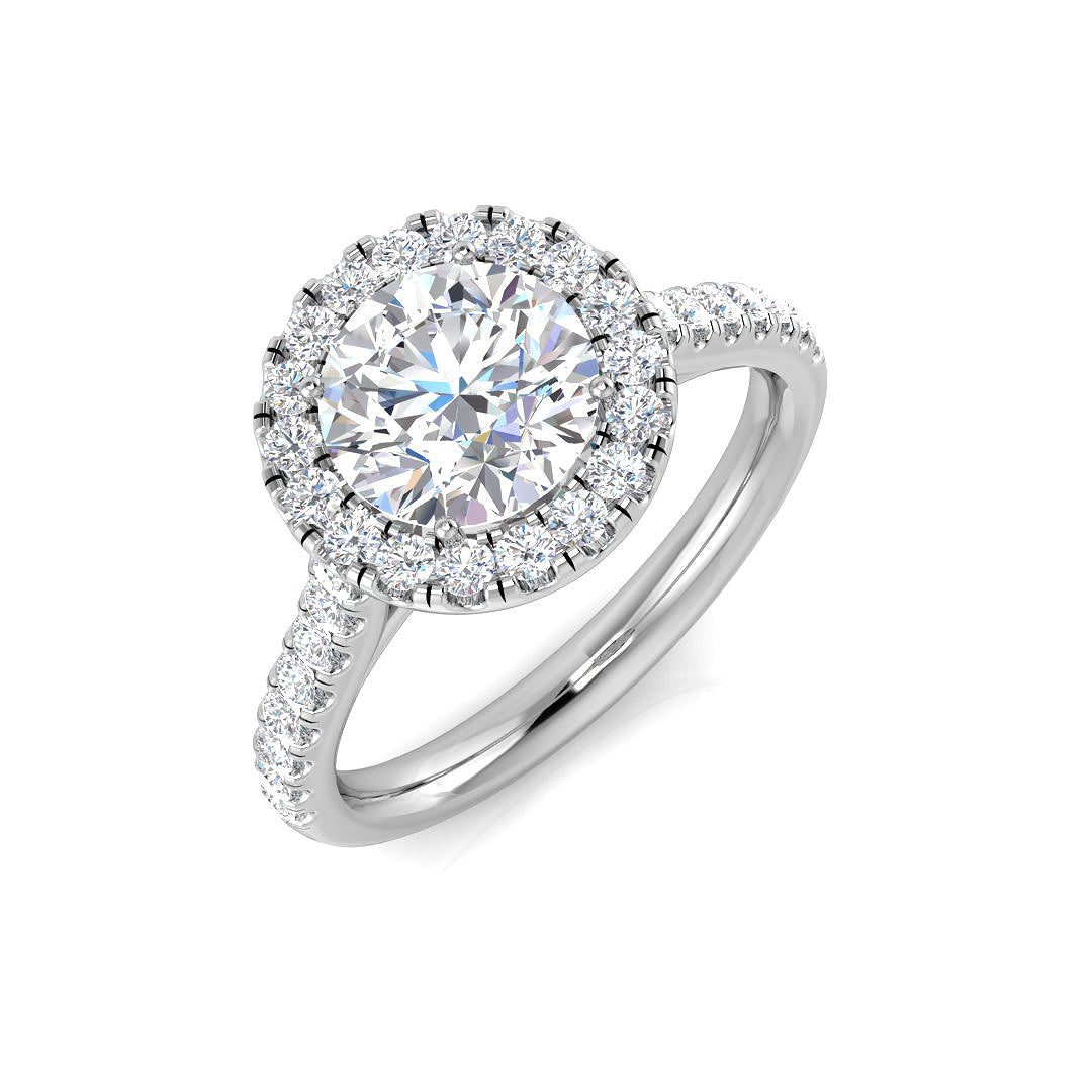 Platinum 2.05ct F SI2 Diamond Ring