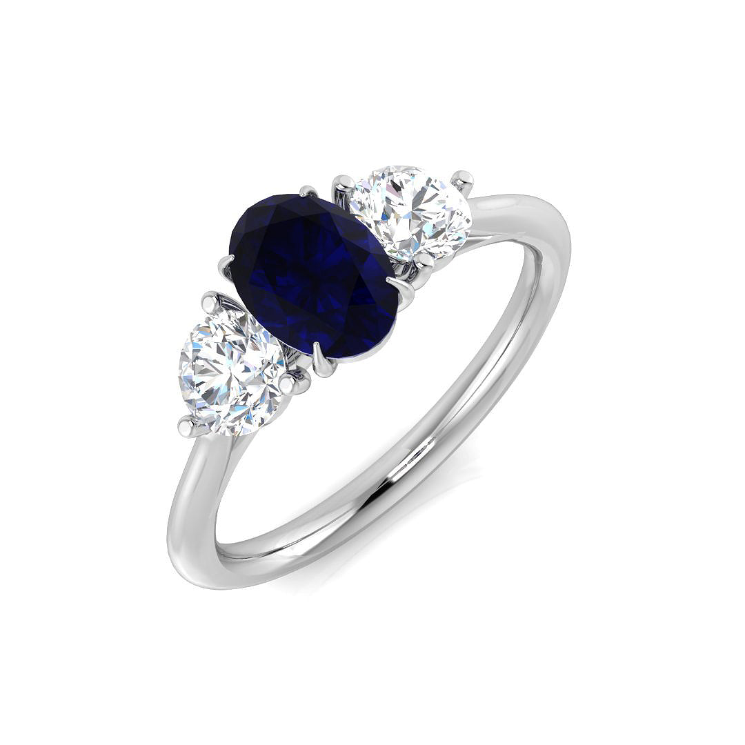 Platinum 1.32ct Blue Sapphire Ring