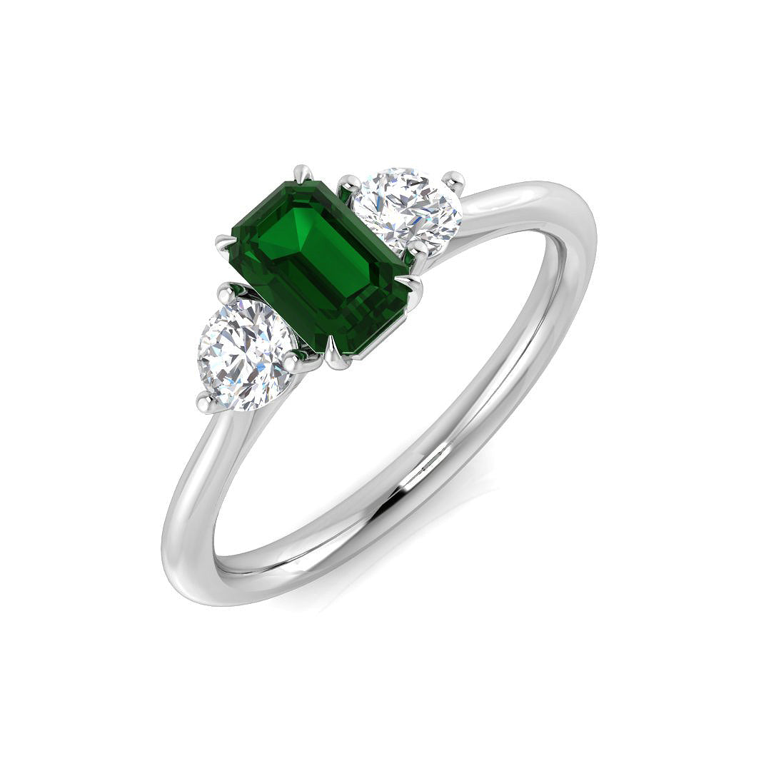 Platinum 0.90ct Emerald Ring