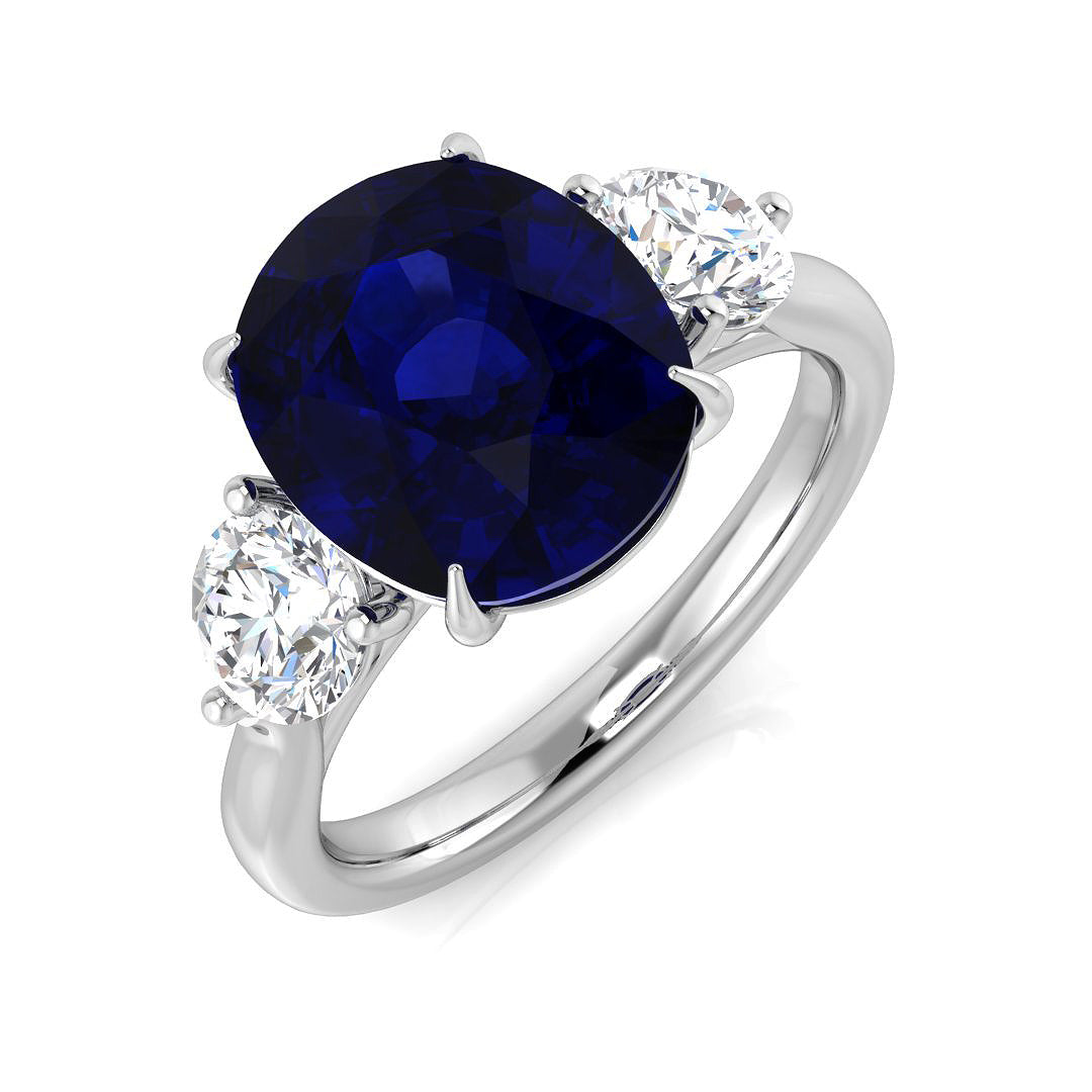 Platinum 5.17ct Blue Sapphire Ring