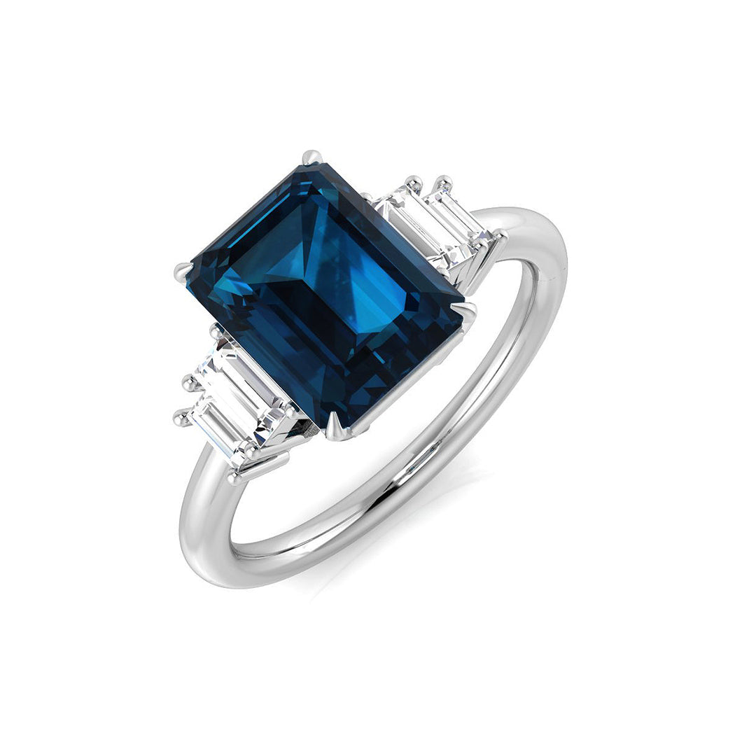 Platinum 3.44ct London Blue Topaz Ring