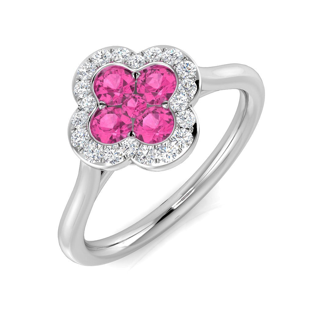 Platinum 0.58ct Pink Sapphire Ring