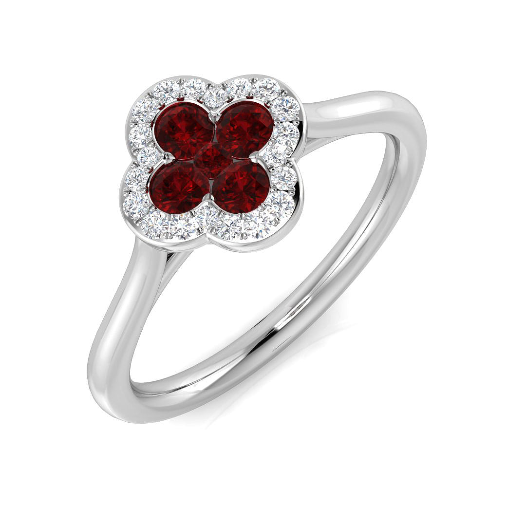 Platinum 0.44ct Ruby Ring