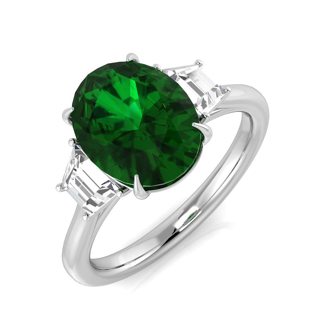 Platinum 2.54ct Emerald Ring