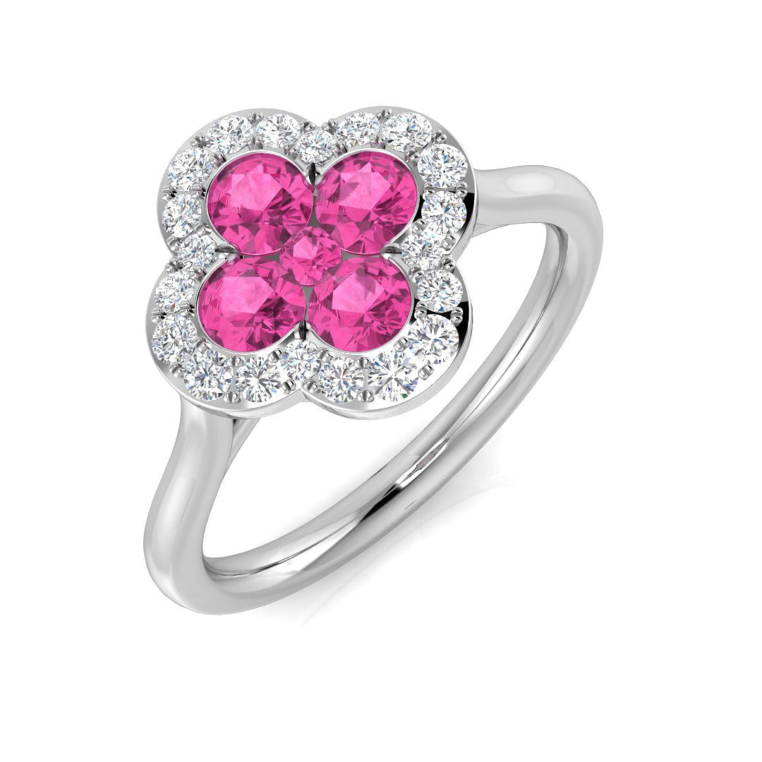 Platinum 0.88ct Pink Sapphire Ring