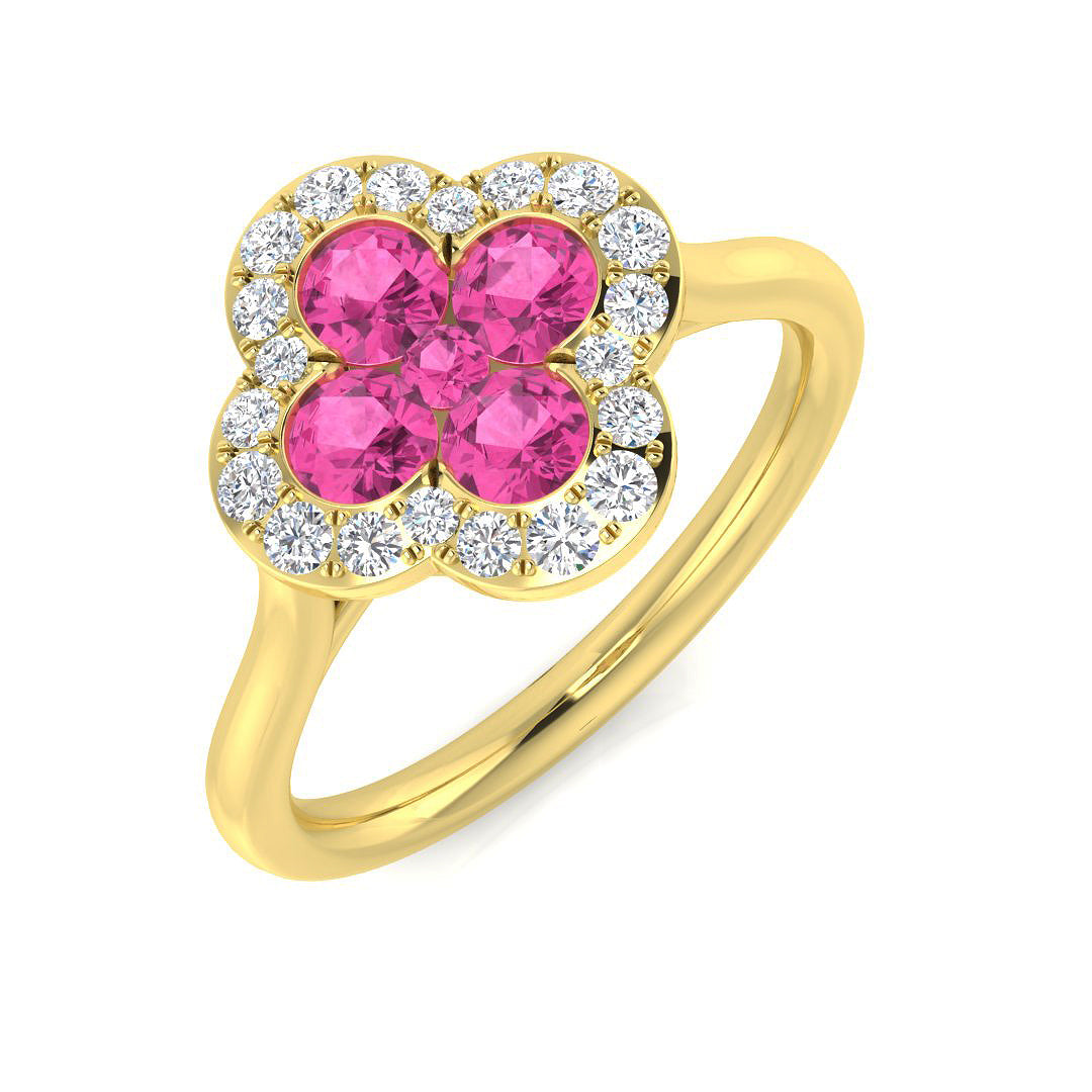 18ct Yellow Gold 0.88ct Pink Sapphire Ring