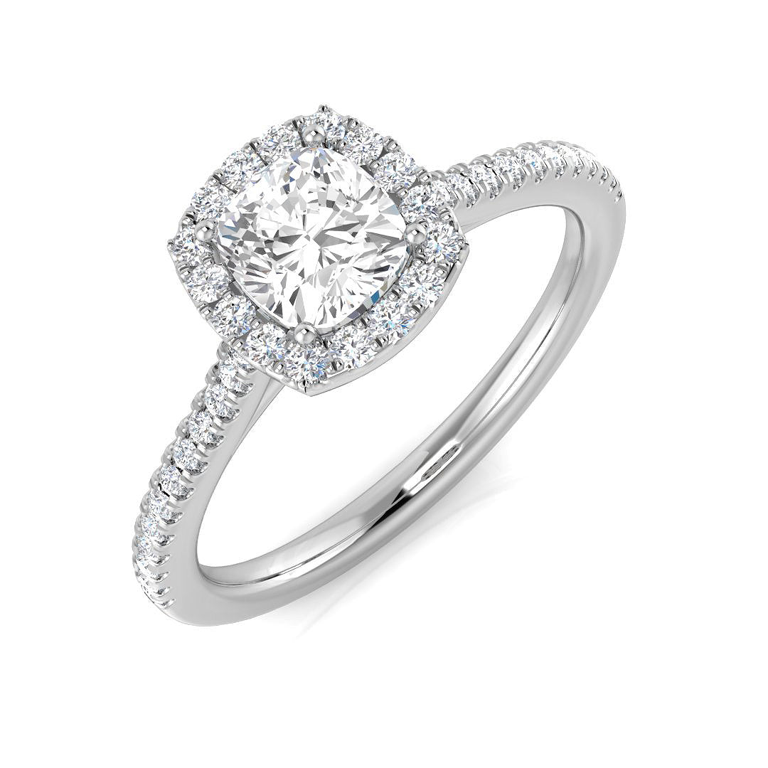 Platinum 0.87ct H SI2 Diamond Ring
