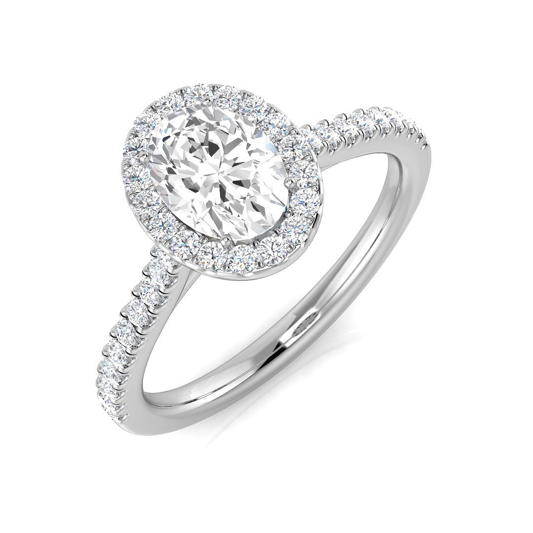 Platinum 0.95ct F SI2 Diamond Ring