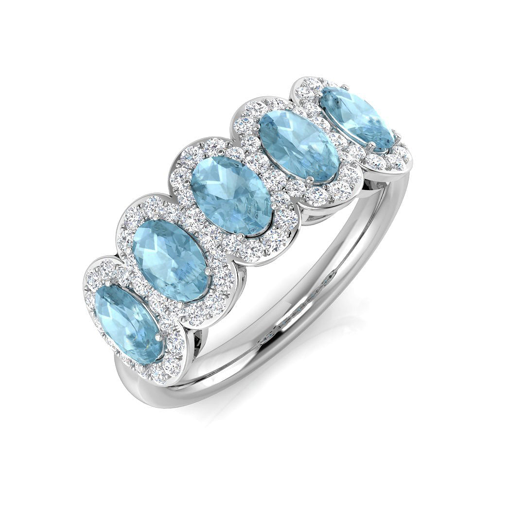 9ct White Gold 1.30ct Aquamarine Ring