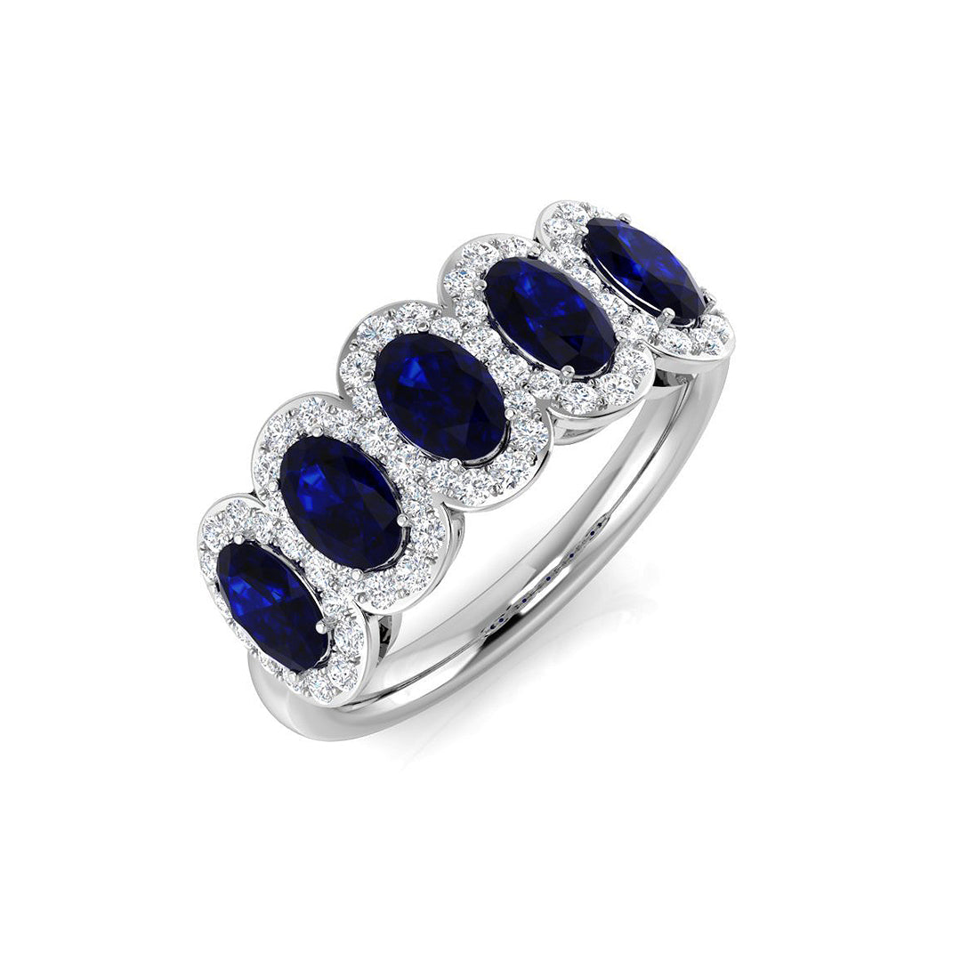 18ct White Gold 1.90ct Blue Sapphire Ring