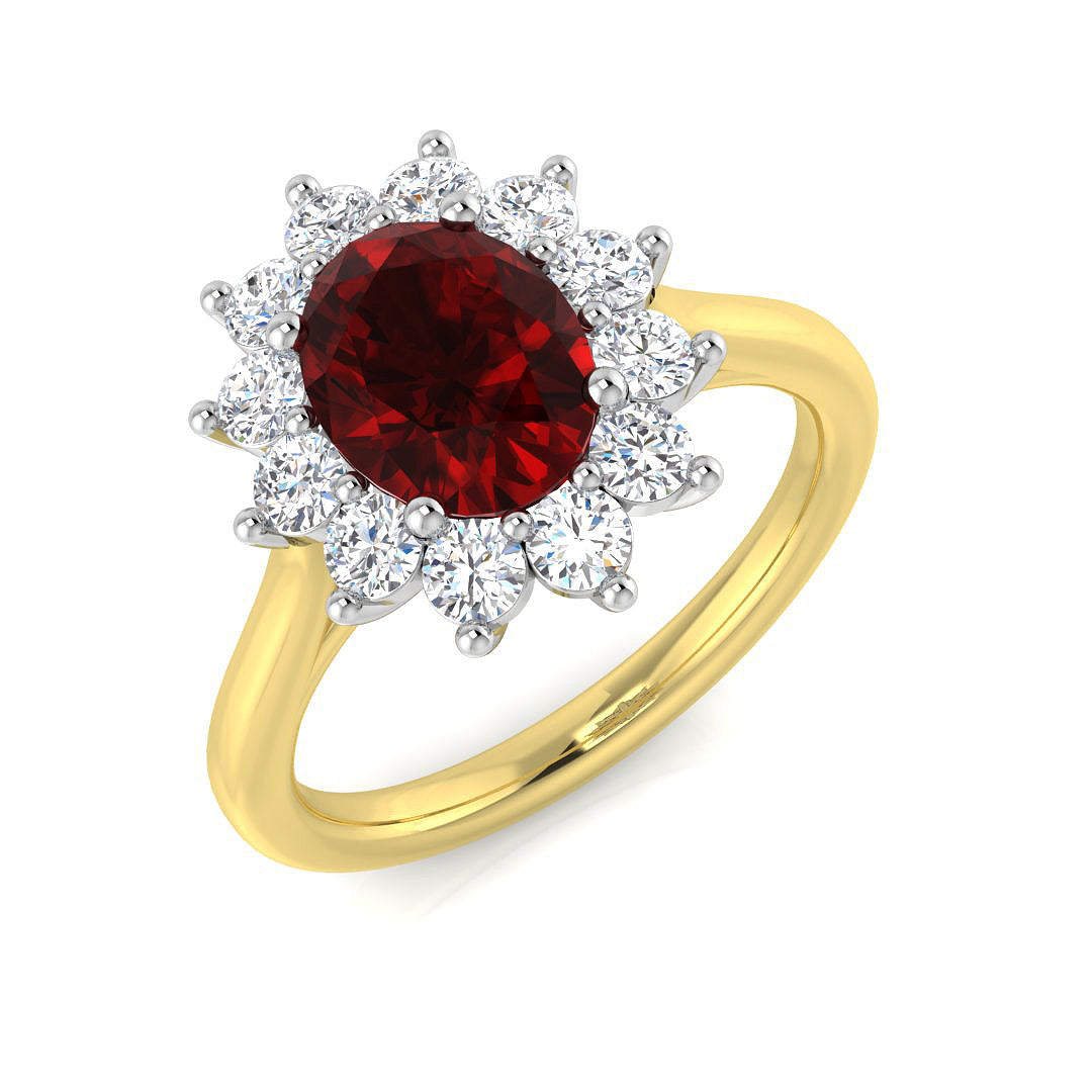 9ct Two-Tone Gold 2.23ct Laboratory Grown Lab Ruby Ring