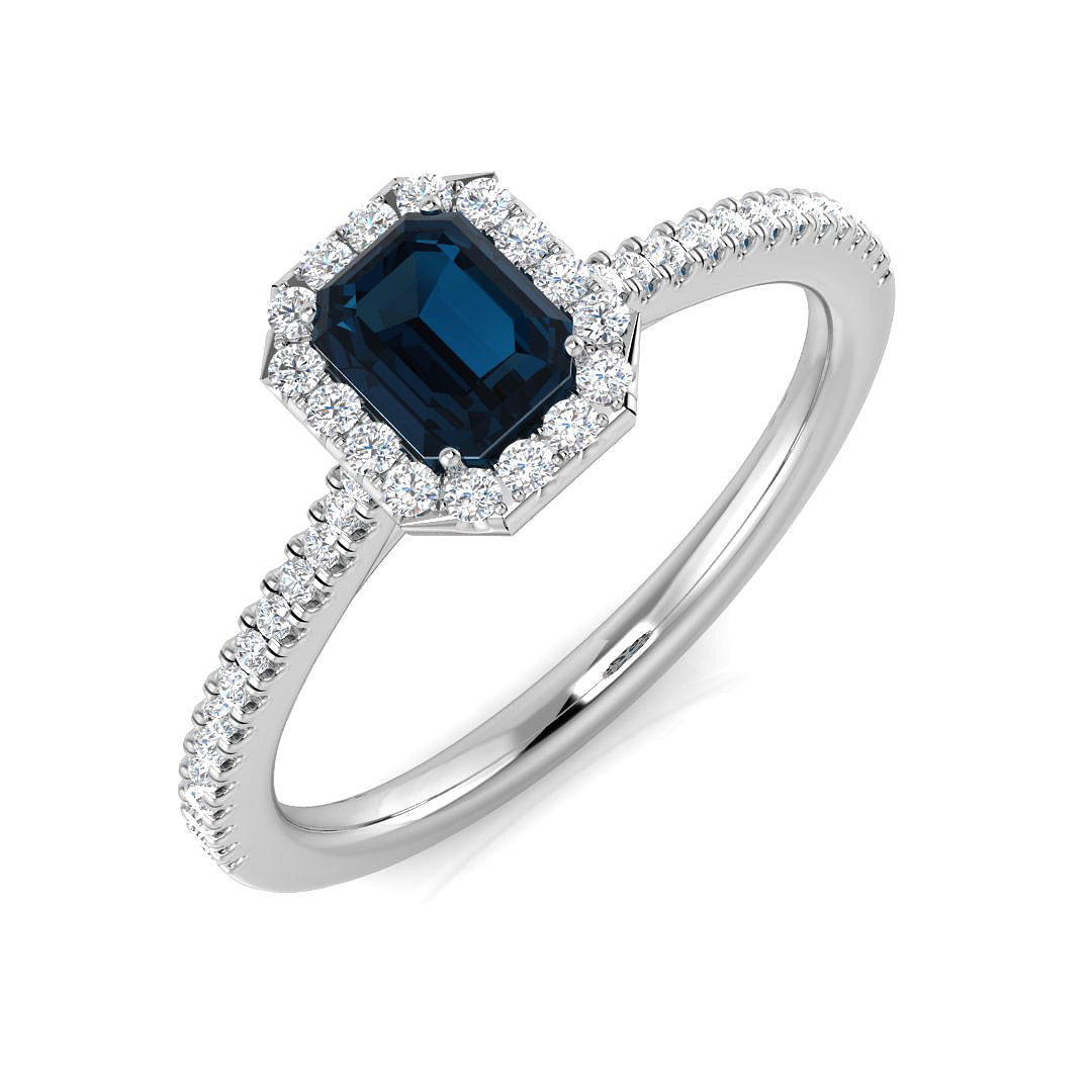 Platinum 0.68ct Blue Sapphire Ring