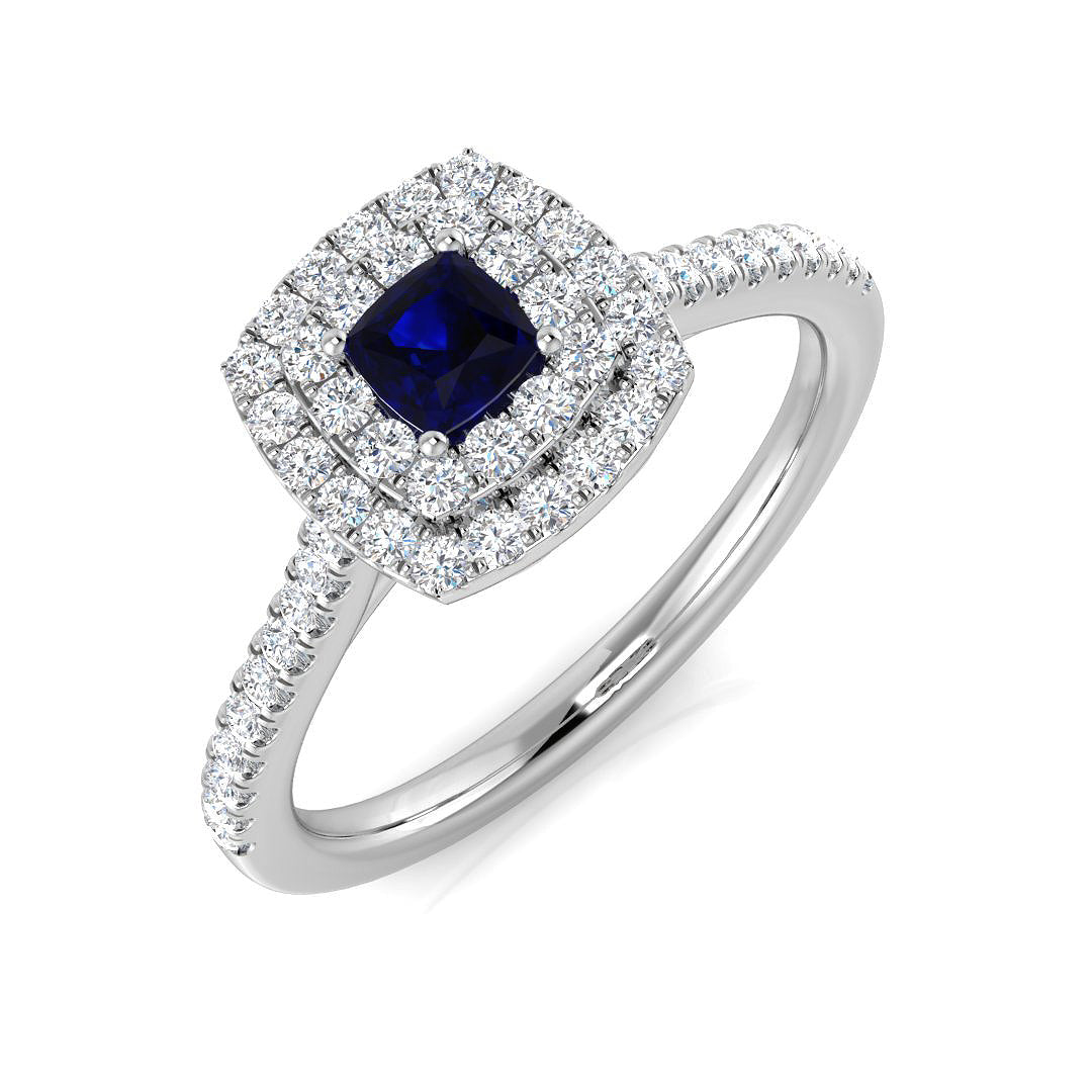 Platinum 0.43ct Blue Sapphire Ring
