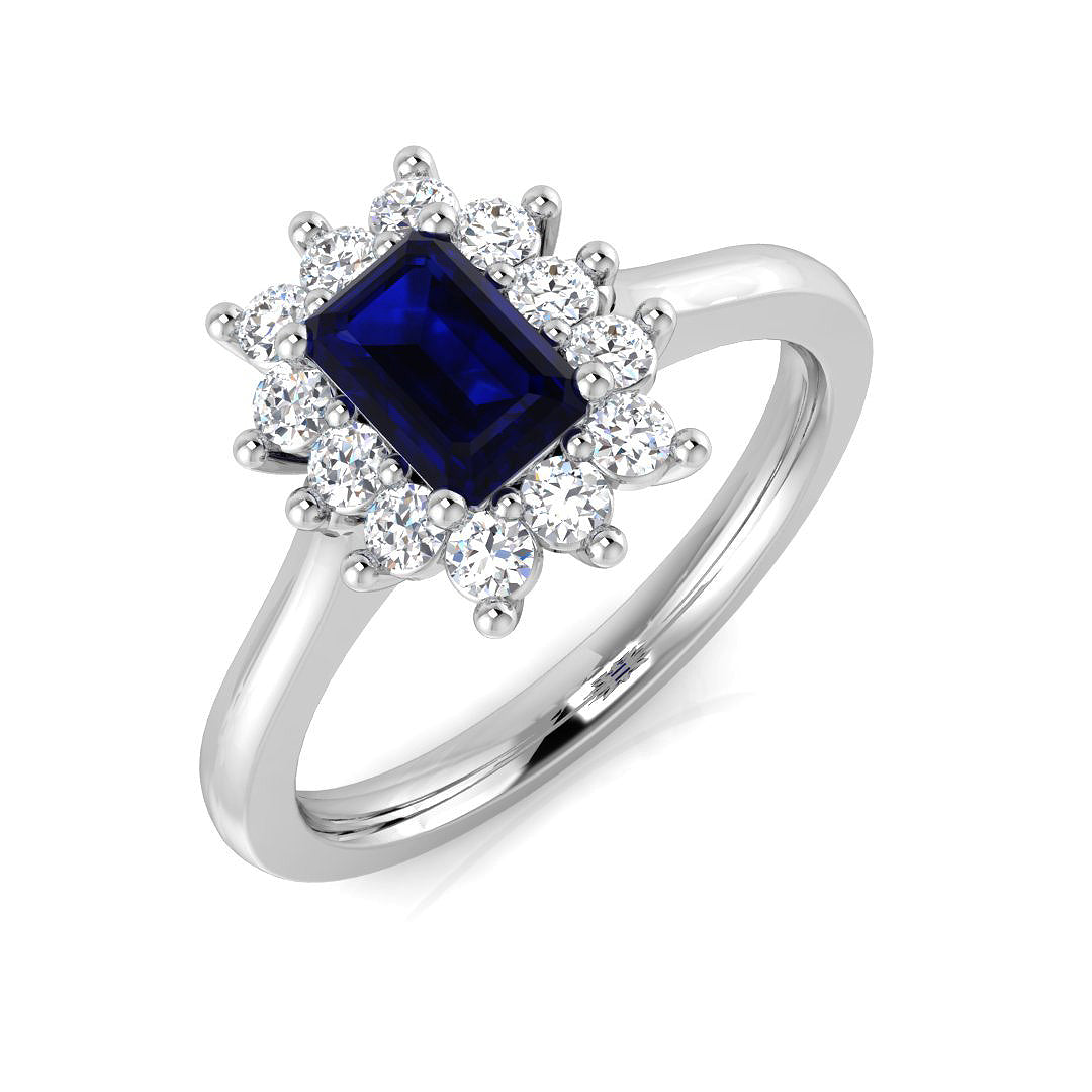 Platinum 1.14ct Blue Sapphire Ring