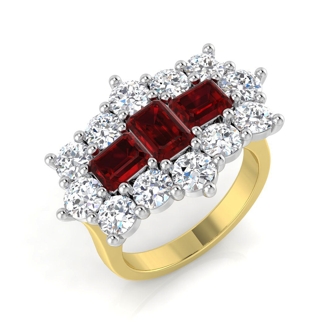 18ct Two-Tone Gold 4.24ct Ruby Ring