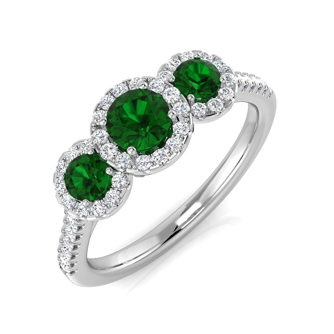 Platinum 0.67ct Emerald Ring