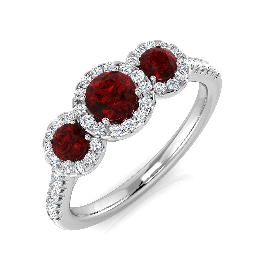 Platinum 0.87ct Ruby Ring