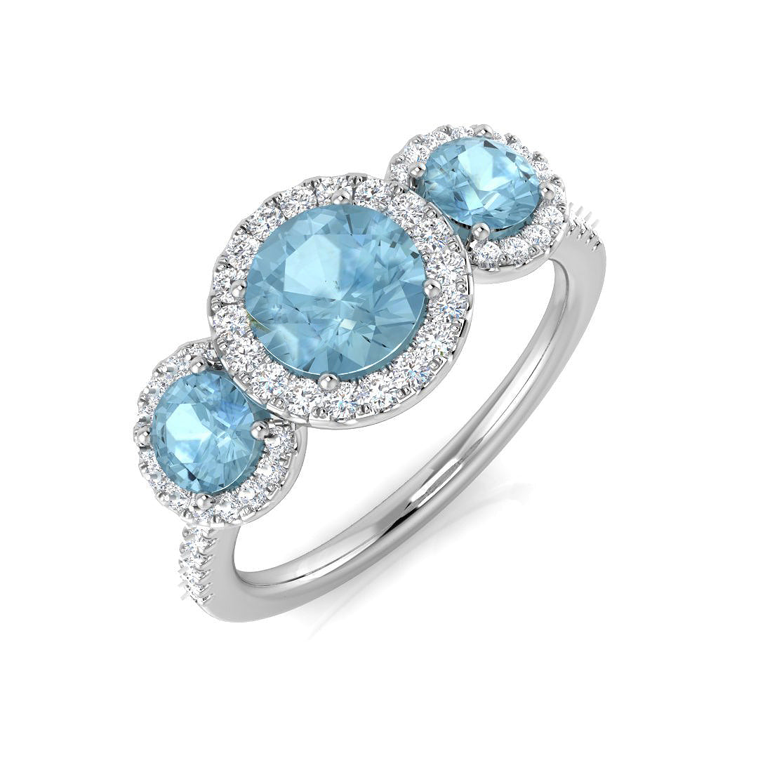 Platinum 1.39ct Aquamarine Ring