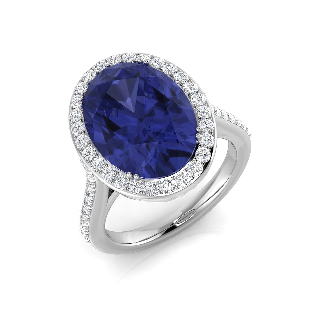 Platinum 6.89ct Tanzanite Ring