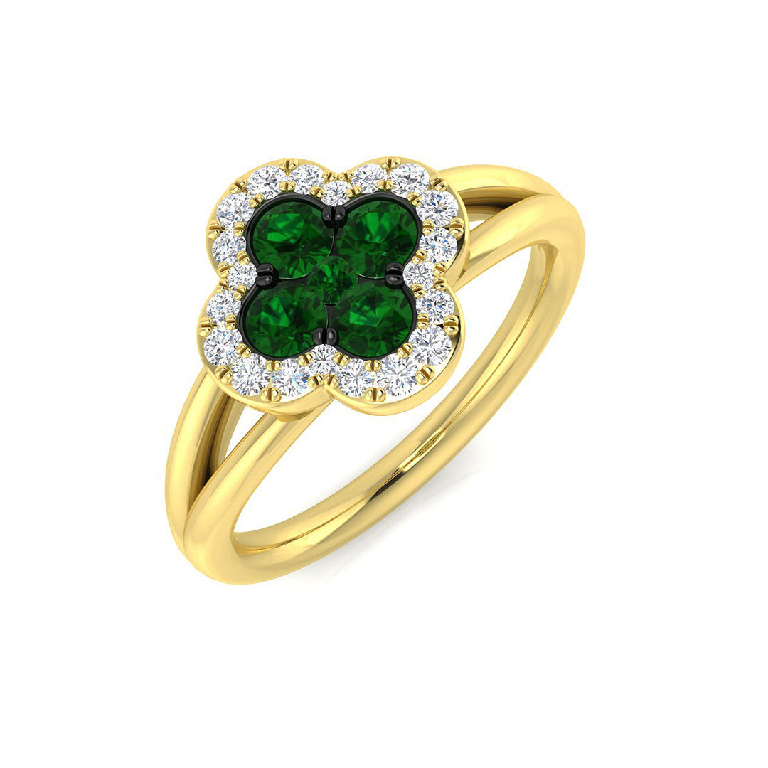 18ct Yellow Gold 0.64ct Emerald Ring