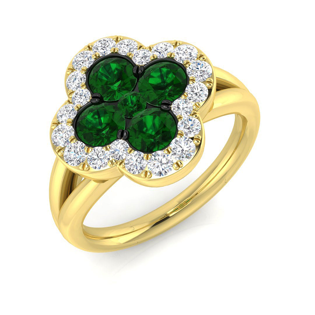 18ct Yellow Gold 1.43ct Emerald Ring