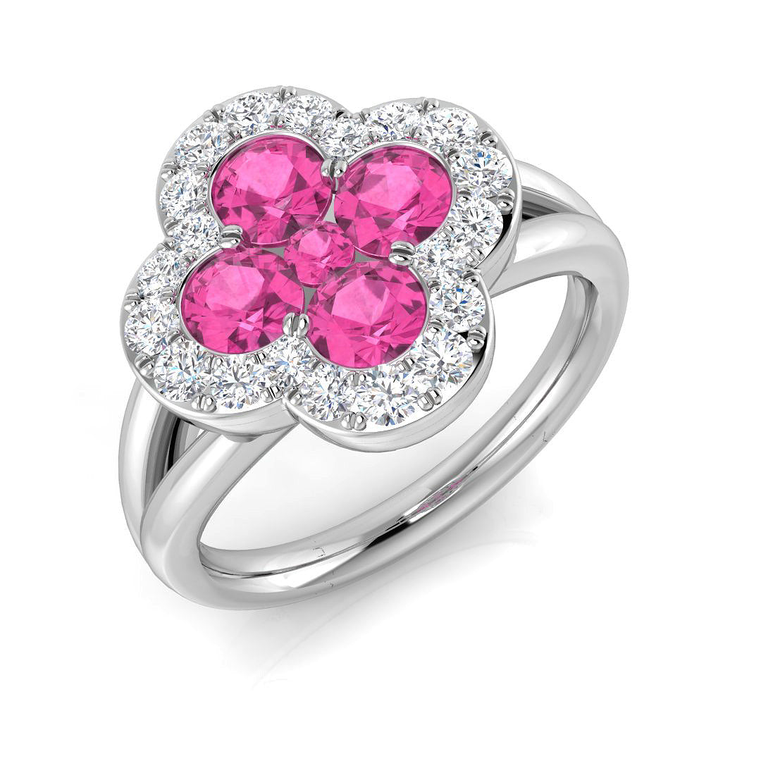 Platinum 1.71ct Pink Sapphire Ring