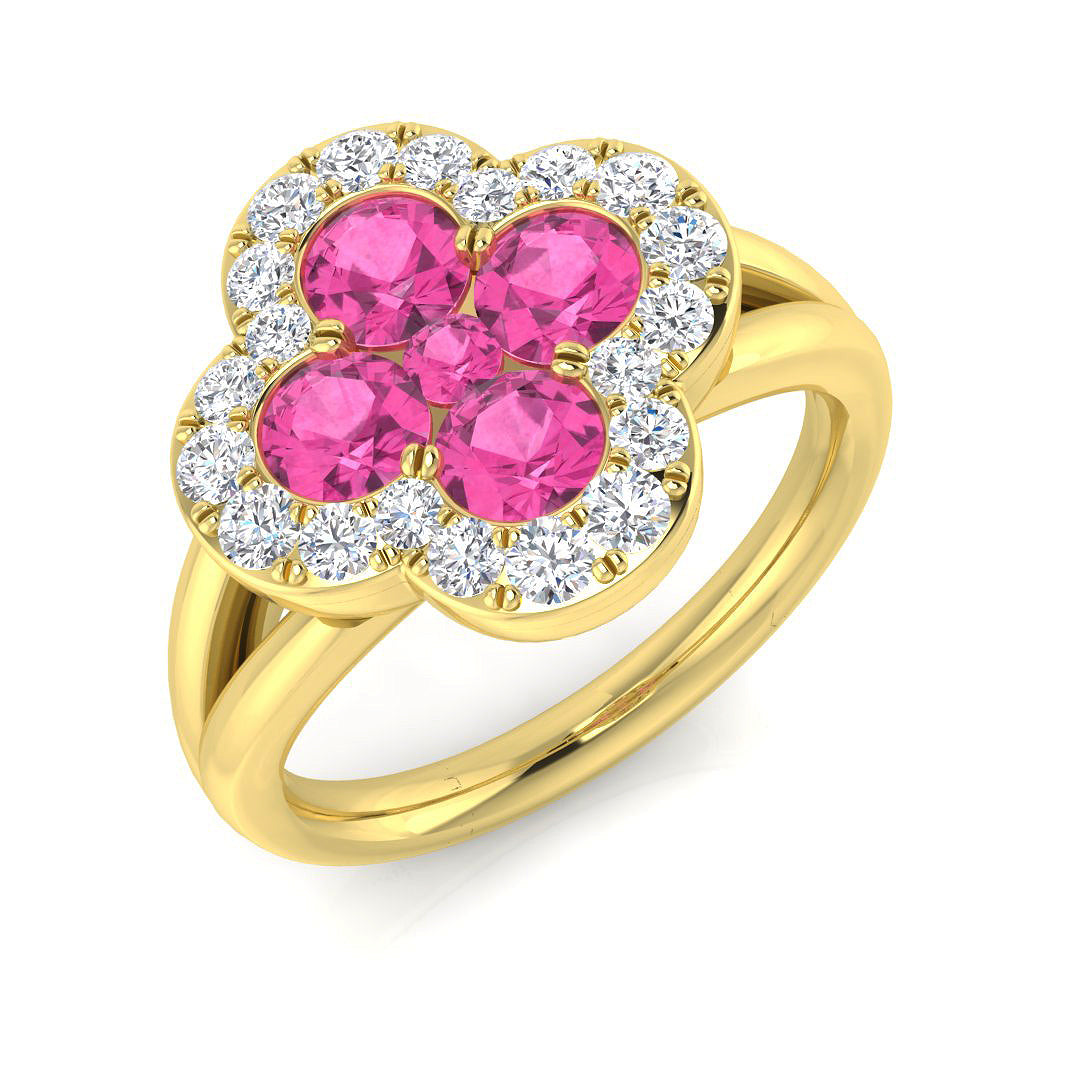 18ct Yellow Gold 1.71ct Pink Sapphire Ring