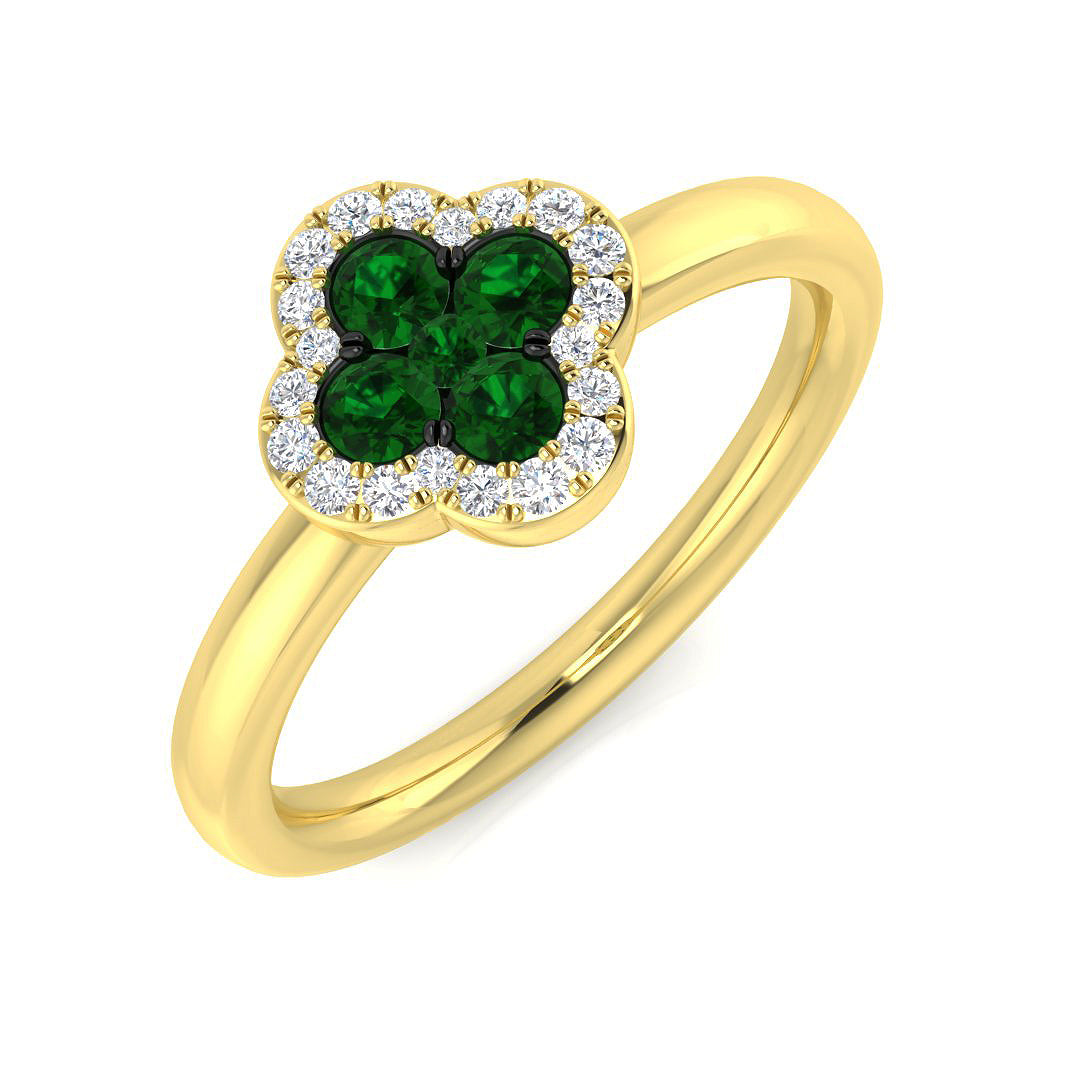18ct Yellow Gold 0.38ct Emerald Ring