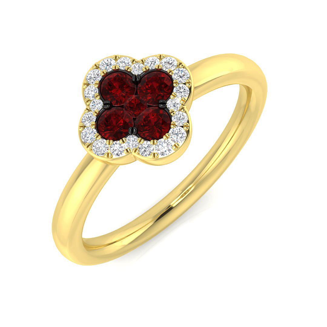 18ct Yellow Gold 0.44ct Ruby Ring
