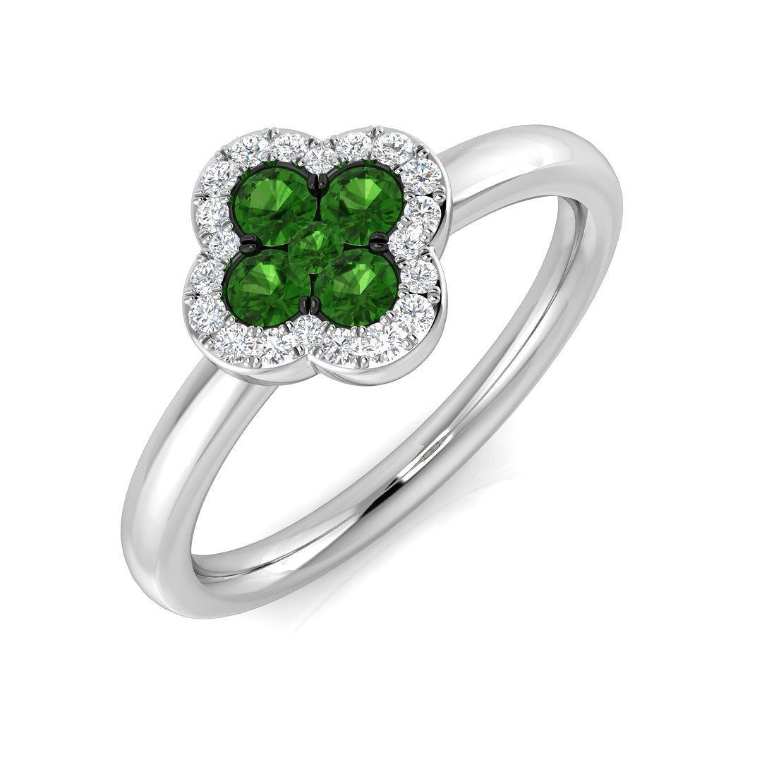 Platinum 0.42ct Tsavorite Ring