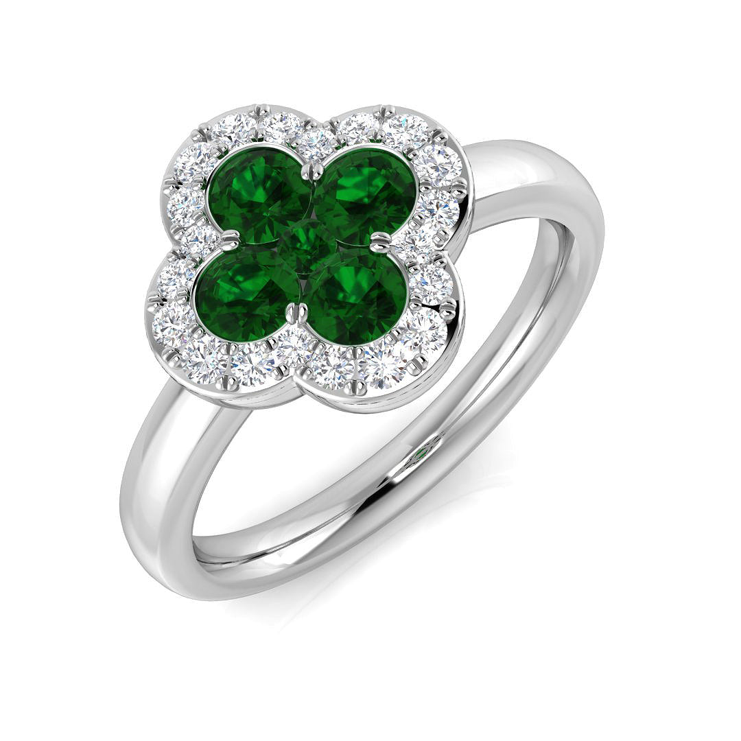 Platinum 0.80ct Emerald Ring