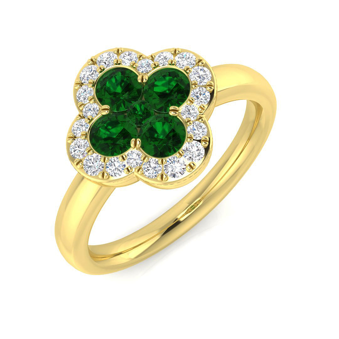 18ct Yellow Gold 0.80ct Emerald Ring