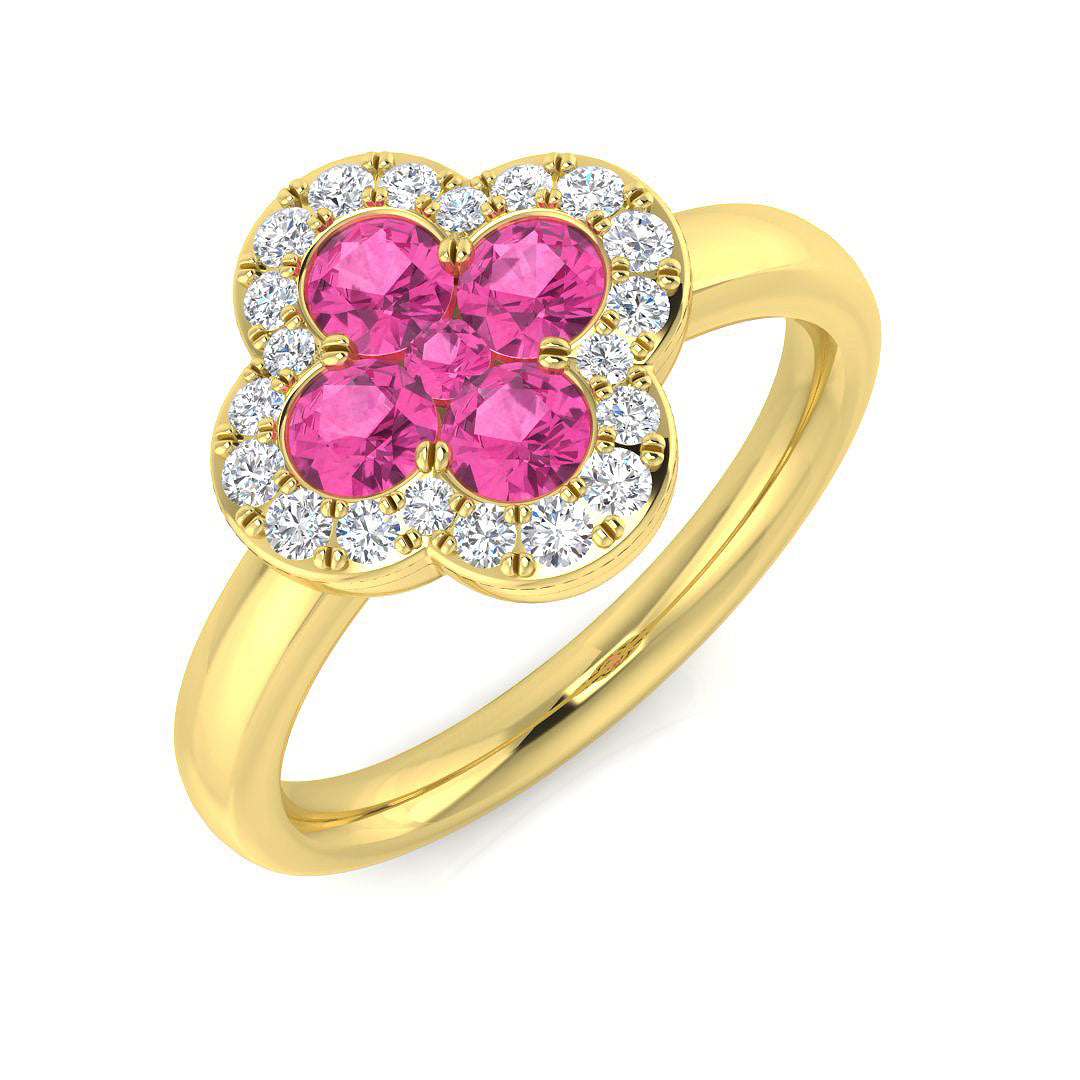 18ct Yellow Gold 1.02ct Pink Sapphire Ring