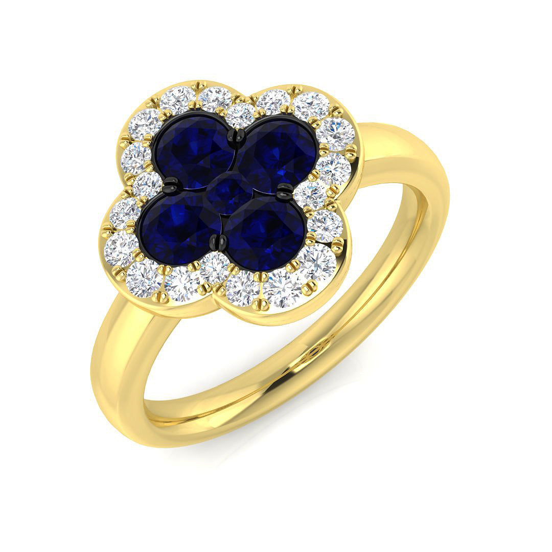 18ct Yellow Gold 1.34ct Blue Sapphire Ring