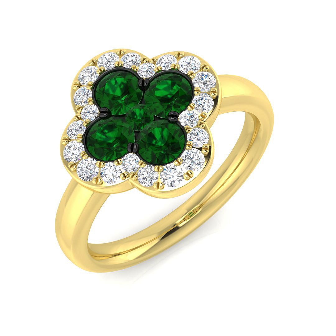 18ct Yellow Gold 1.19ct Emerald Ring
