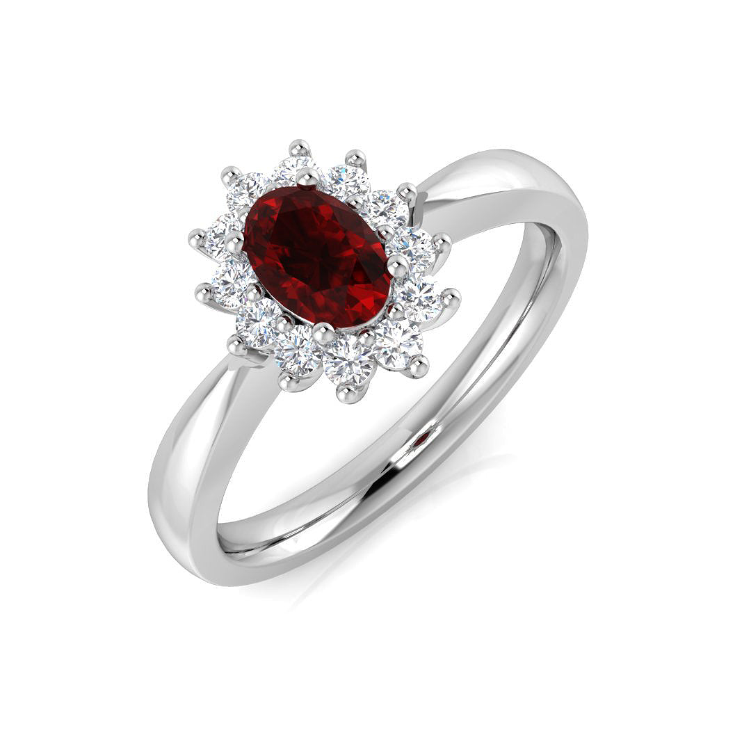 Platinum 0.76ct Ruby Ring