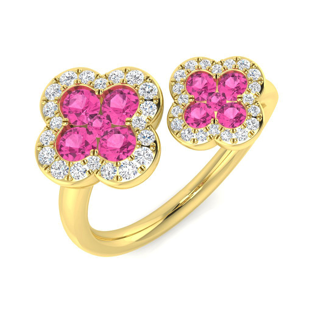 18ct Yellow Gold 1.05ct Pink Sapphire Ring