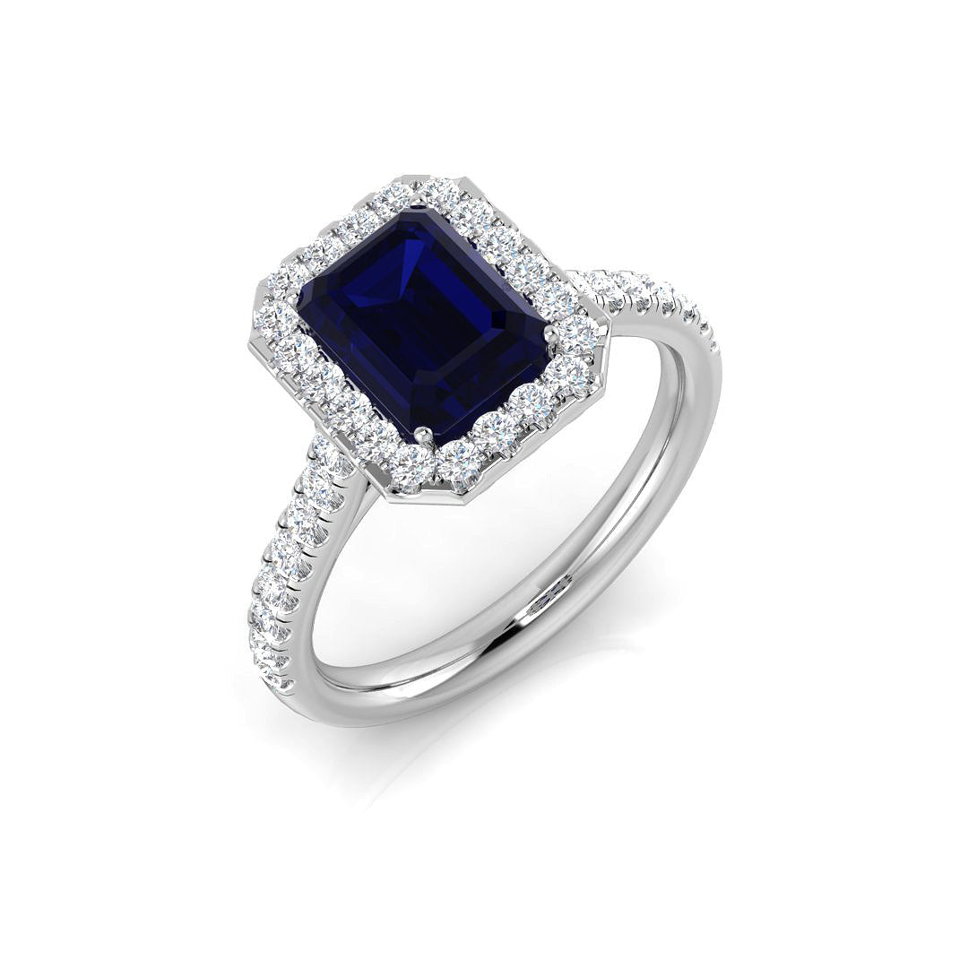 Platinum 1.59ct Blue Sapphire Ring