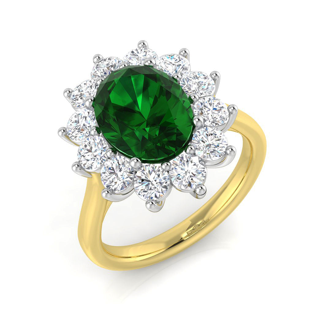 18ct Two-Tone Gold 3.95ct Emerald Ring