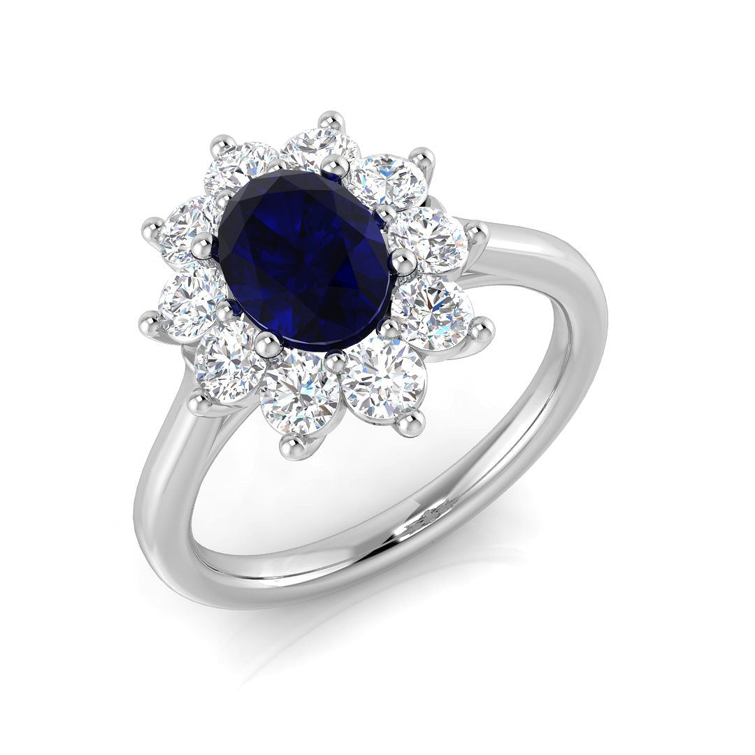 Platinum 2.12ct Blue Sapphire Ring