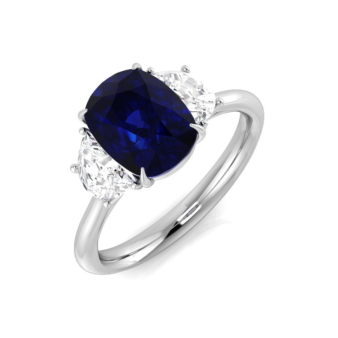 Platinum 3.68ct Blue Sapphire Ring