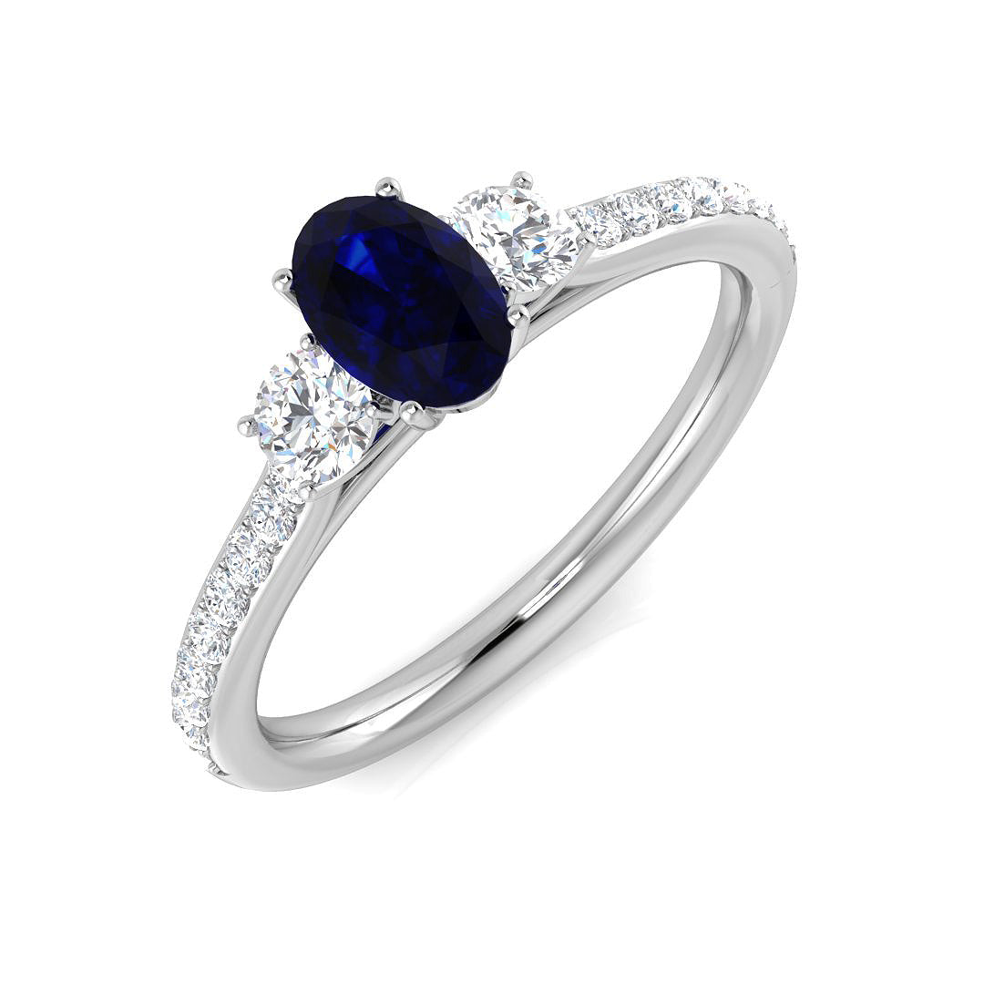 Platinum 1.05ct Blue Sapphire Ring