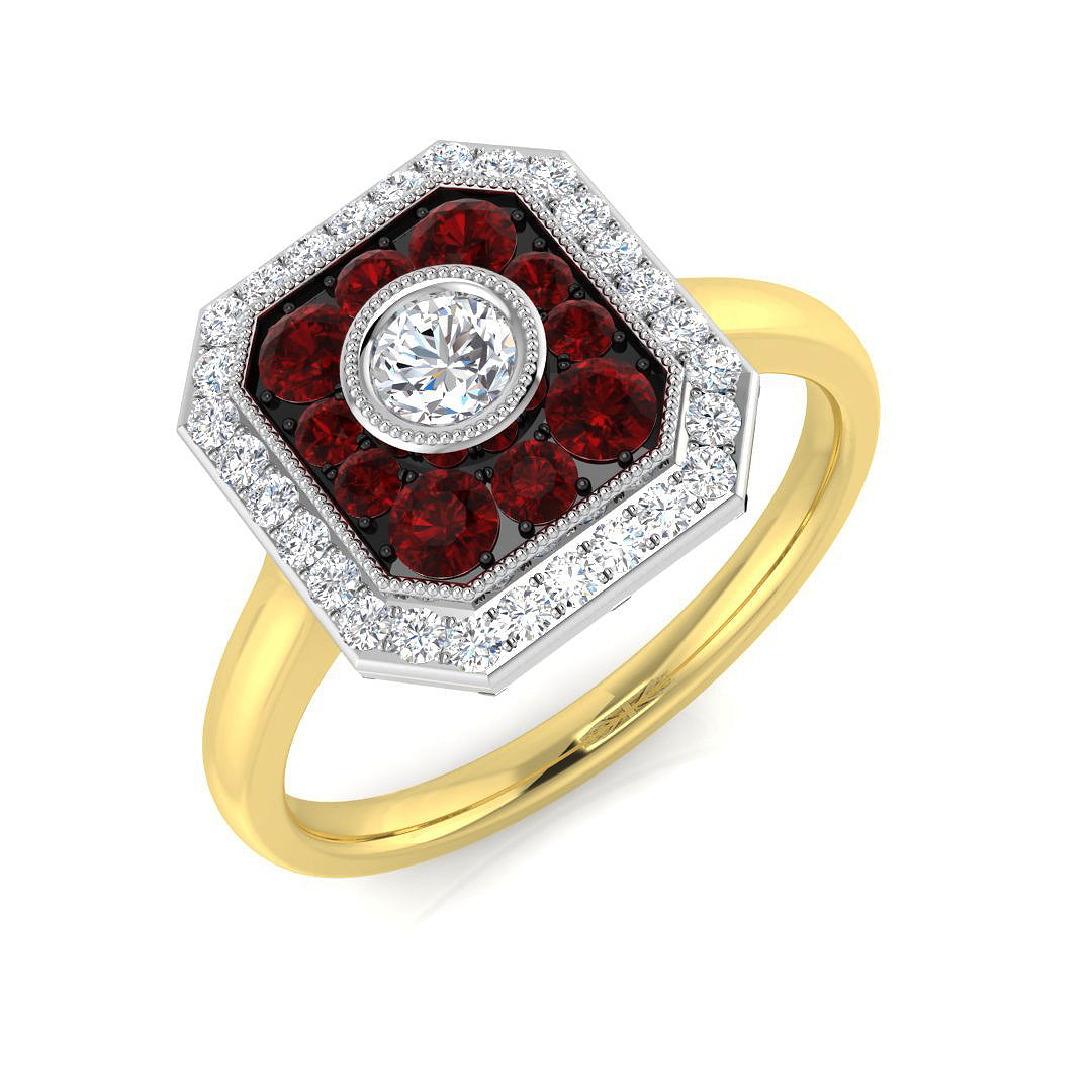 18ct Two-Tone Gold 0.73ct Ruby Ring