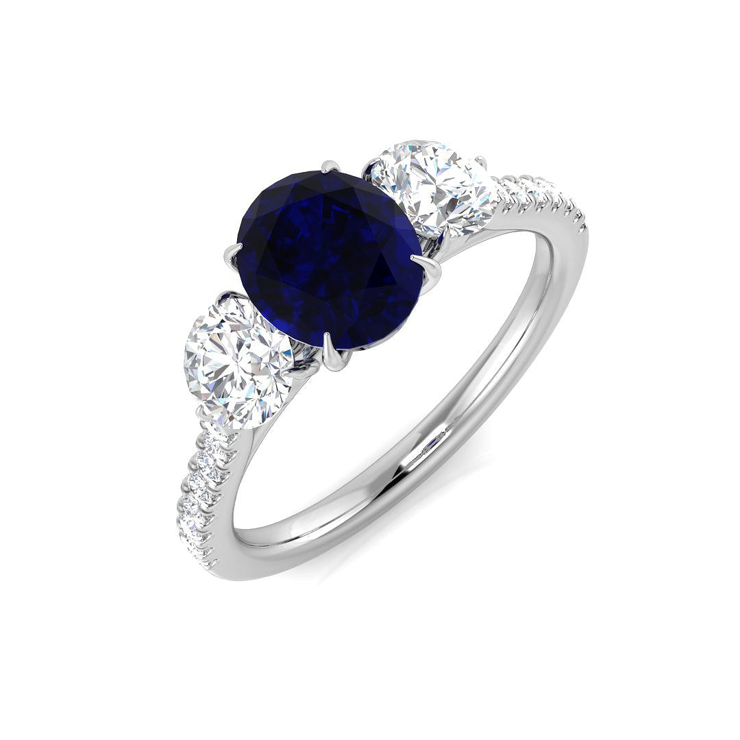Platinum 2.34ct Blue Sapphire Ring