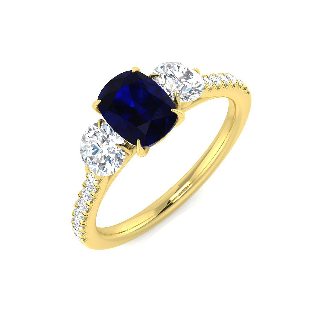 18ct Yellow Gold 1.82ct Blue Sapphire Ring