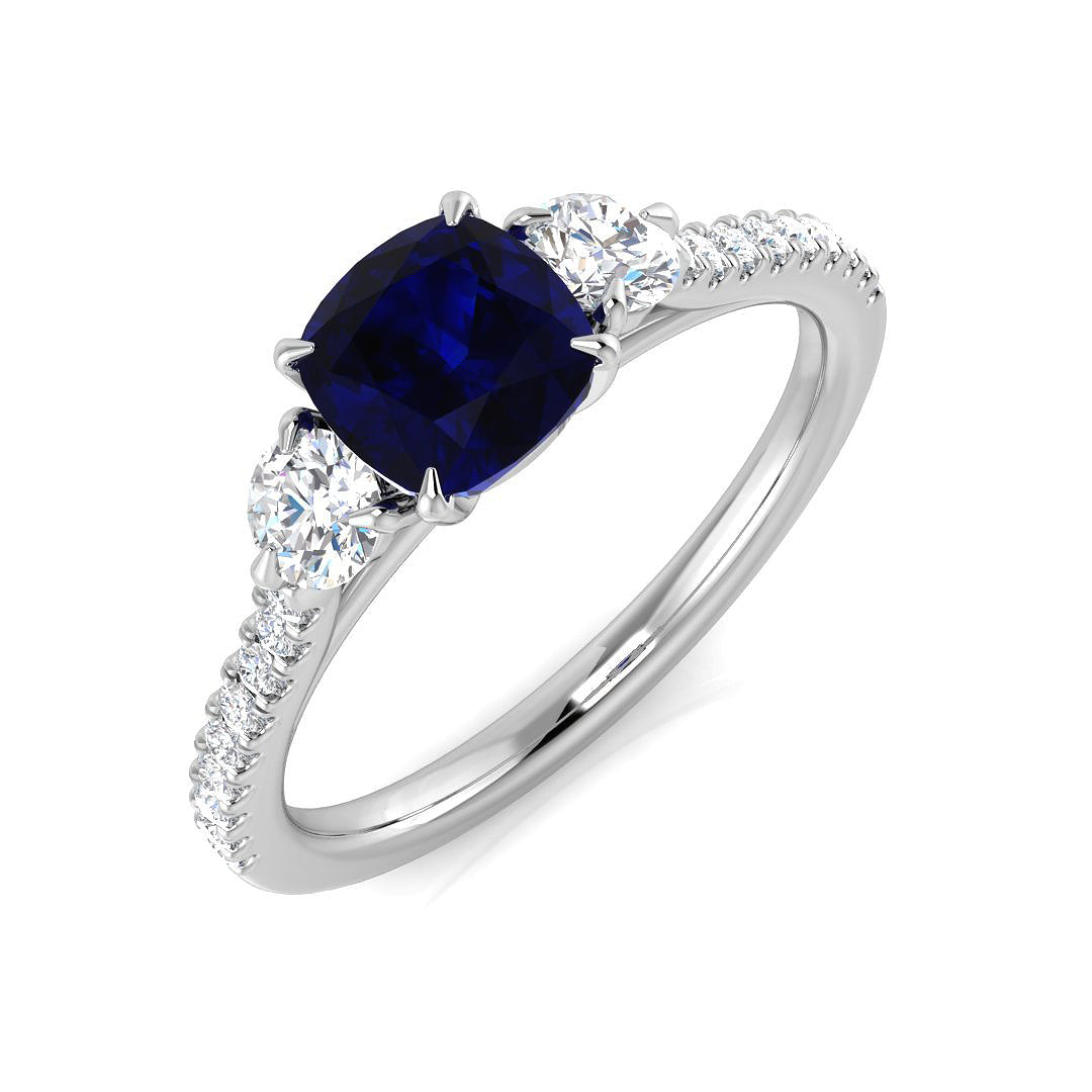 Platinum 1.62ct Blue Sapphire Ring