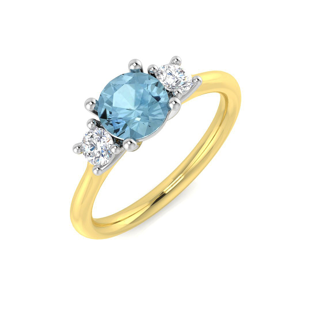9ct Two-Tone Gold 0.95ct Aquamarine Ring