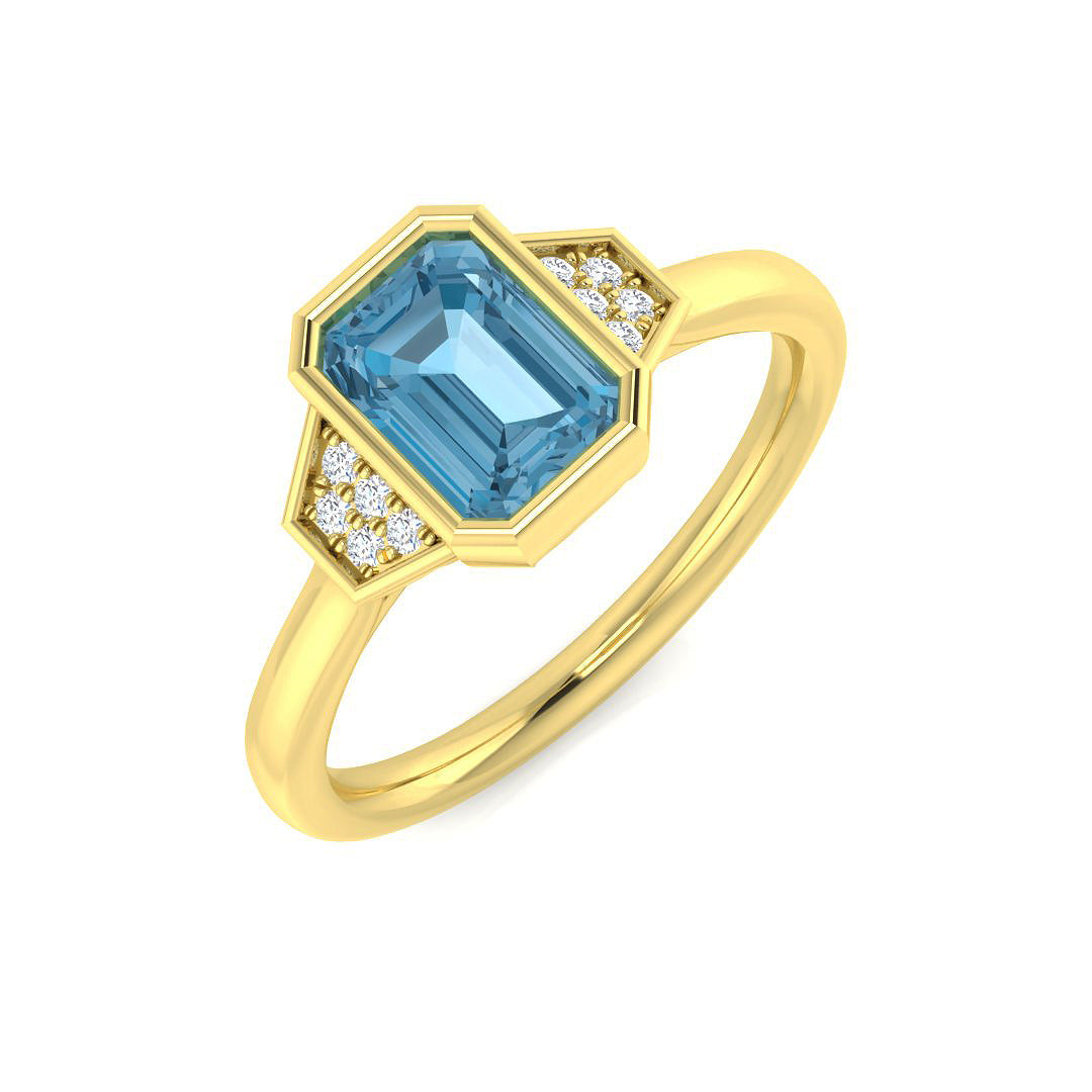 9ct Yellow Gold 1.14ct Sky Blue Topaz Ring