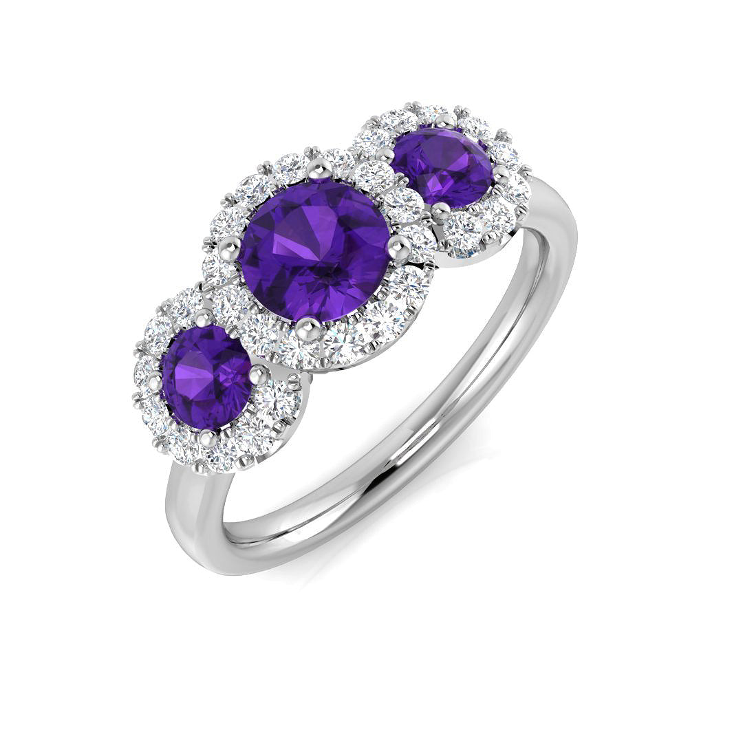 9ct White Gold 1.12ct Amethyst Ring